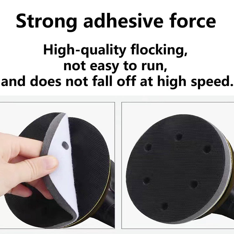 Set of 4 Soft Sponge Sanding Pads with 8 Holes 125mm Soft Sanding Pad for Sander, Shockproof and Protect Noise Reduction