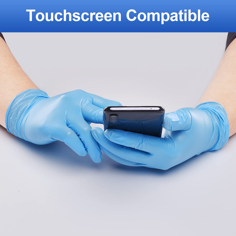 [Australia - AusPower] - Schneider Blue Vinyl Synthetic Exam Gloves, Medium, Box of 100, 4-mil, Powder-Free, Latex-Free, Non-Sterile, Disposable Gloves 100 Count (Box of 100) 
