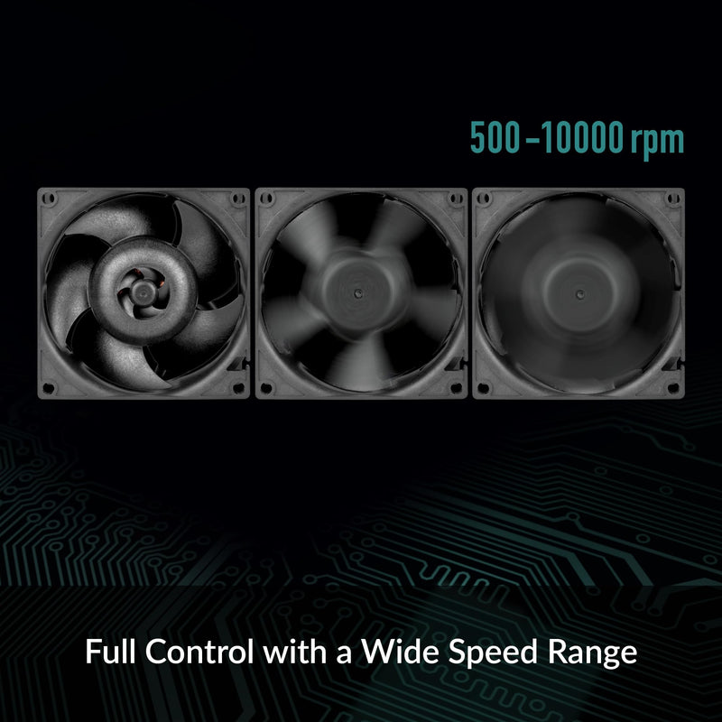 [Australia - AusPower] - ARCTIC S8038-10K (4 Pieces) - Fan, 80x80x38 mm, 500-10000 RPM, PWM Regulated, 4-pin Connector, 12 V DC, Black S8038-10K (4 Pack) 