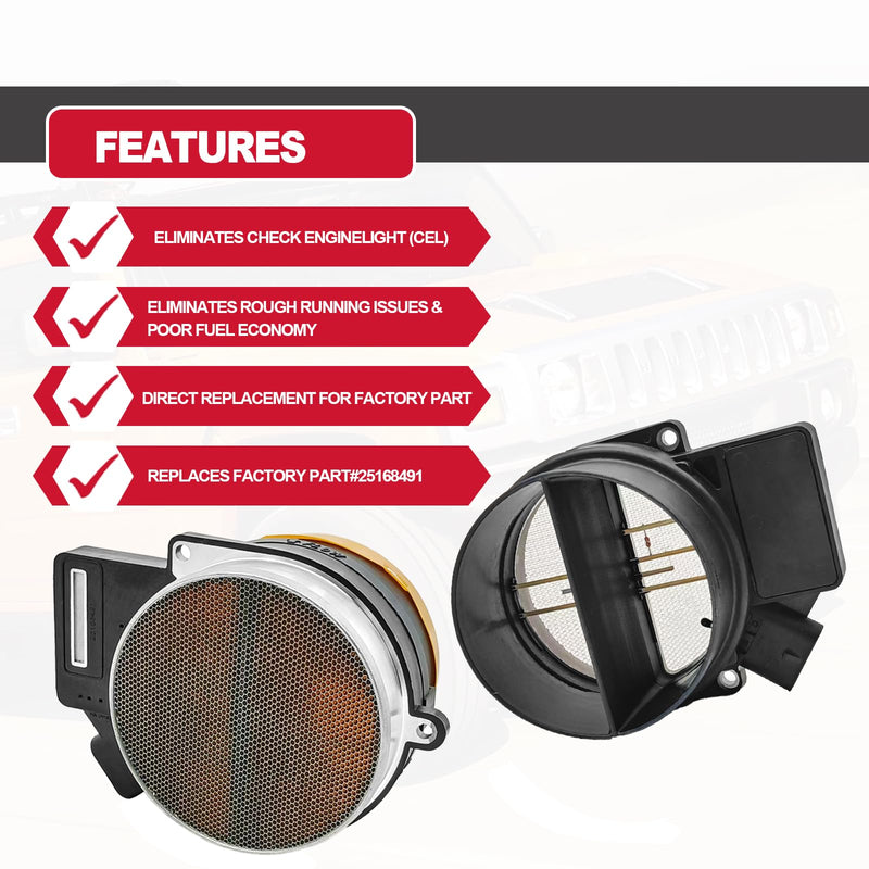 [Australia - AusPower] - Mass Air Flow Sensor Meter MAF 25318411 Compatible with Chevy, Cadilac, GMC & Other GM Vehicles -Silverado, Suburban,Tahoe, Yukon XL, Sierra, Escalade, ESV, 5.3L, 6.0L, 4.8 Replaces AF10043, 25318411 