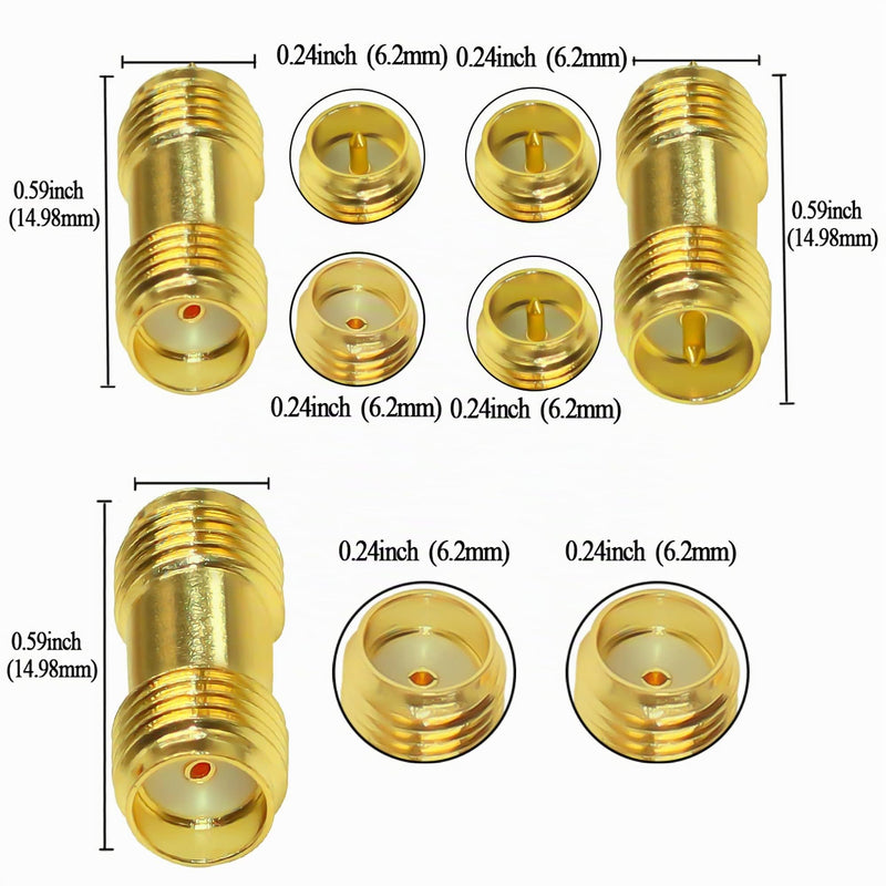 TUOLNK SMA Female to RP SMA Female RF Connector Kit RF Connector Converter for Antenna Radio Pack of 3