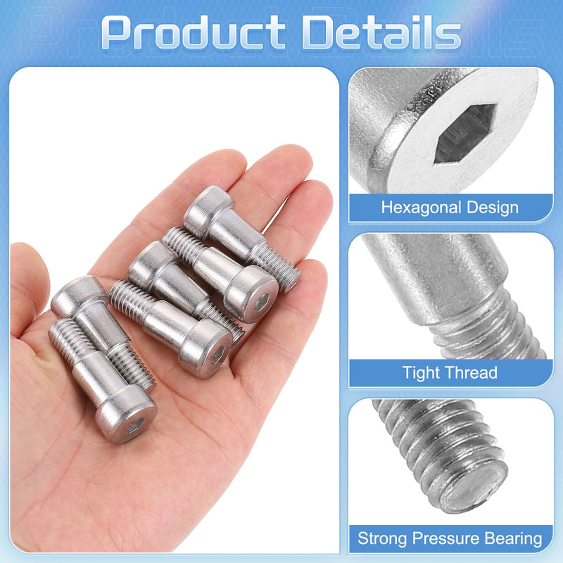 uxcell 6Pcs 304 Stainless Steel Shoulder Bolt 12mm Shoulder Dia 16mm Shoulder Length M10 Thread Hex Socket Shoulder Bolts for Textile Hydraulic Injection Molding Machinery Industries 12mm x 16mm 6