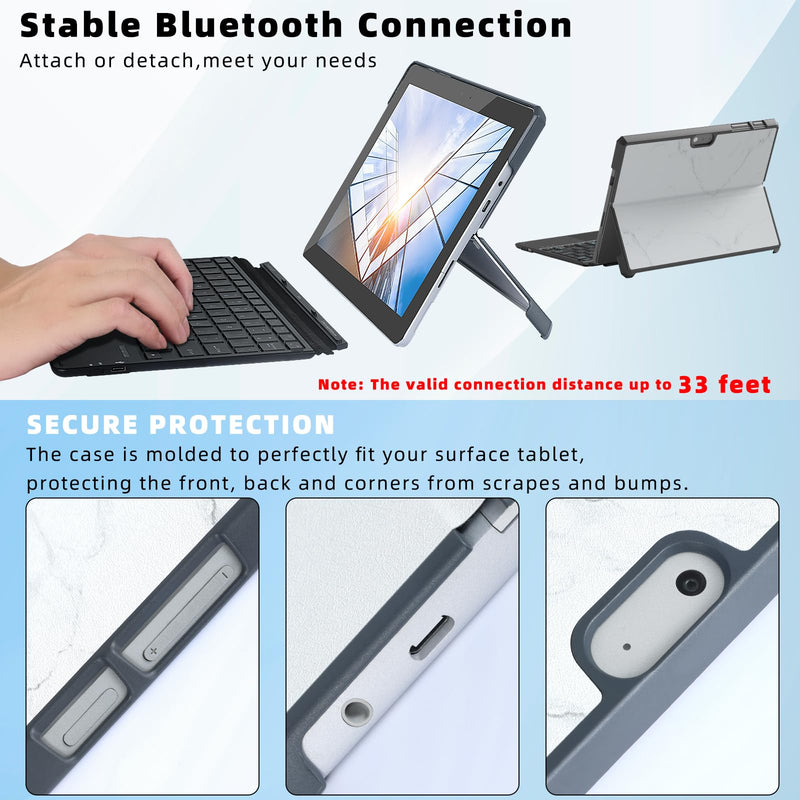 [Australia - AusPower] - Keyboard Case for Surface Go 3 / Surface Go 2 / Surface Go, 7 Color Backlight Magnetic Detachable Bluetooth Keyboard with Trackpad, Rechargeable Keyboard for Surface Go - Black Black Surface Go 3/2/1 Keyboard Case - Backlit 