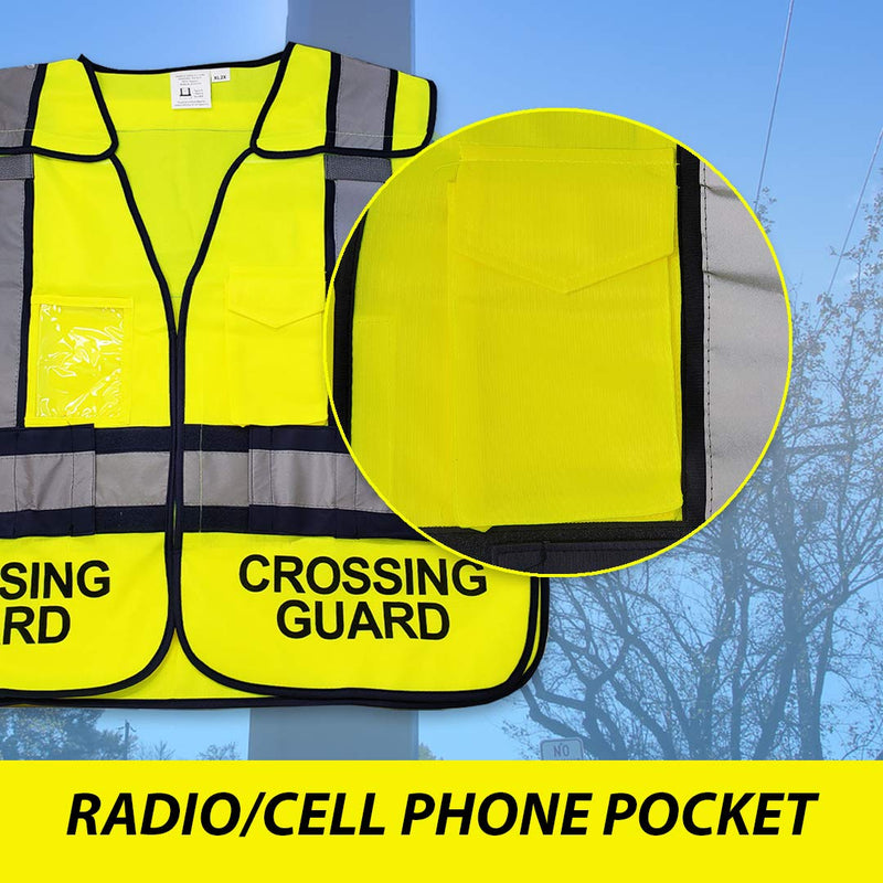 VIEWBRITE Reflective (Class 2) Crossing Guard Vest Lime Green - School Crossing Guard Vest with 5 Point Breakaway High Visibility Yellow/Green Neon X-Large-XX-Large Yellow,lime