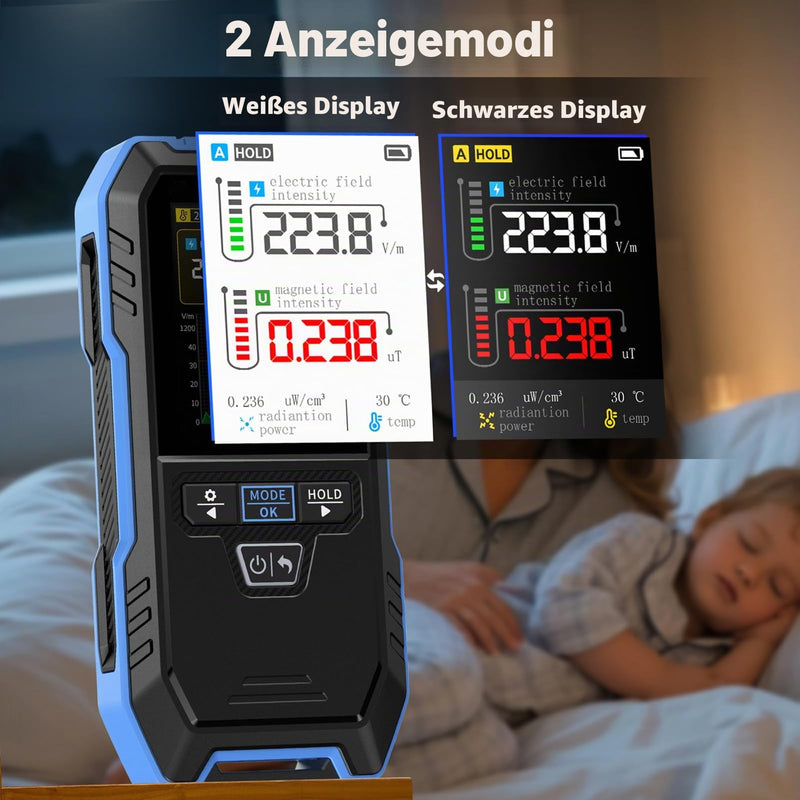 EMF Meter Radiation Detector 3-in-1 EF/MF/RF | Digital Electromagnetic Fields Handheld EMF Meter with LCD EMF Inspections and Ghost Hunting at Home and Office