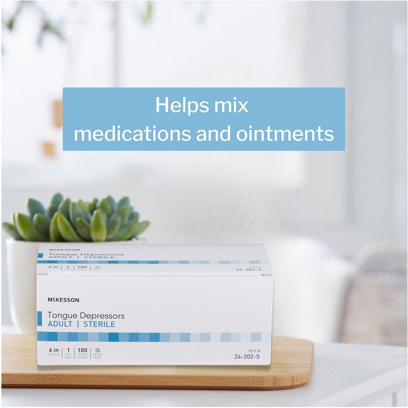 [Australia - AusPower] - McKesson Tongue Depressor, Sterile, Wooden, Individually Wrapped, Adult, 6 in, 100 Count 100 Count (Pack of 1) 