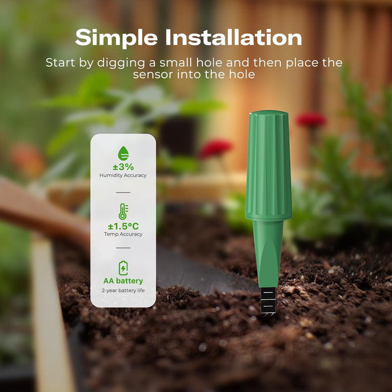 THIRDREALITY Smart Soil Moisture Sensor Gen2 3Pack,Zigbee hub Needed, nhanced Signal Stability,Capacitive Moisture Monitoring,Garden Planting, Compatible with Hubitat,SmartThings,Home Assistant,Homey 3 Pack