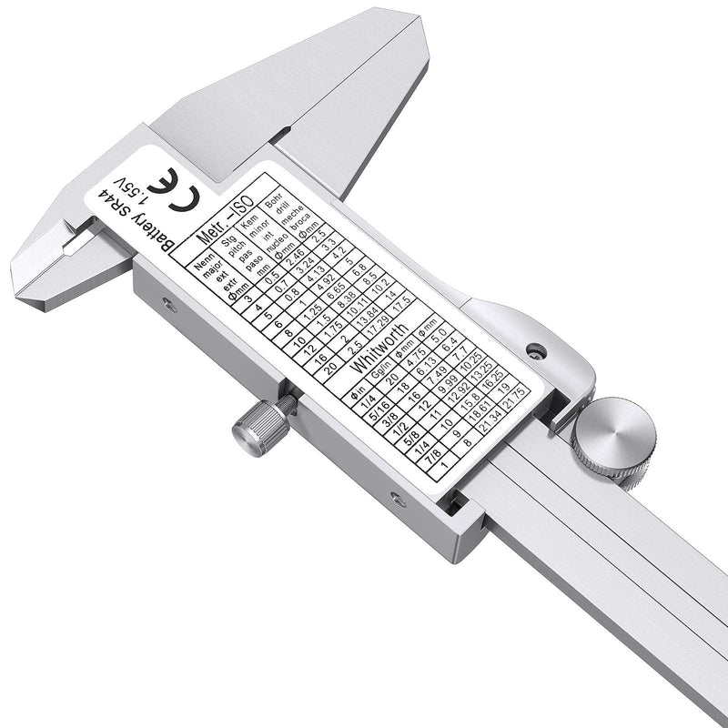 [Australia - AusPower] - Proster Digital Vernier Caliper 8inch 200mm - Stainless Steel Electronic Caliper Fractions/Inch/Metric Caliper Measuring Tool for Length Width Depth Inner Diameter Outer Diameter PSTTL358 