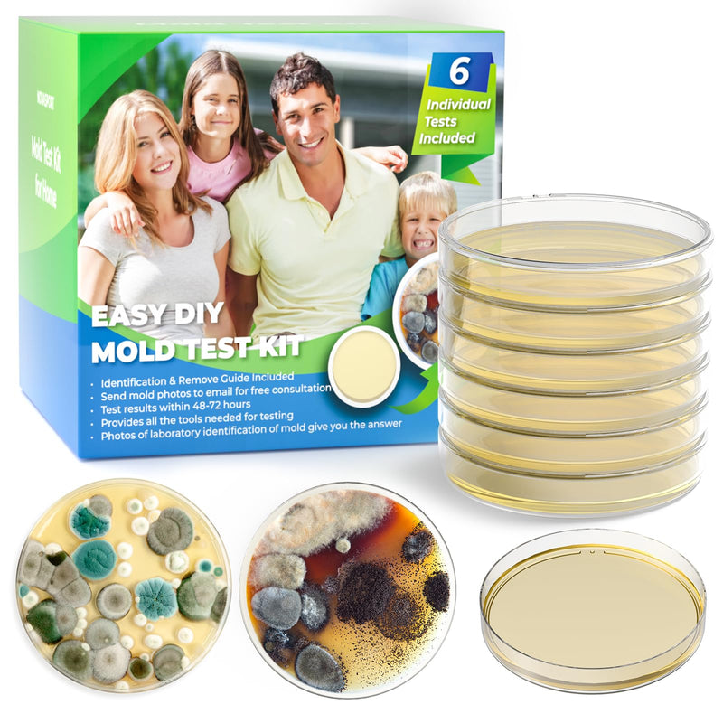 [Australia - AusPower] - Mold Test Kit for Home - 6 PCS DIY Mold Detector with Detailed Identification Guide, Perfect for Air Quality Tester & Black Mold Testing Kit in HVAC Systems & Home Surfaces 