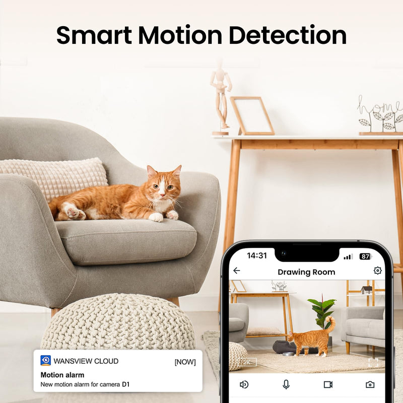 [Australia - AusPower] - Security Camera Indoor-2K 360° WiFi Cameras for Home Security，Pet/Dog/Baby Camera with Phone app, 2-Way Audio, Night Vision, 24/7 SD Card Storage, Works with Alexa & Google Home (2.4Ghz)-D1 2K 1pack 