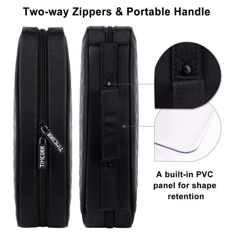 [Australia - AusPower] - 160 Capacity Black Plastic CD DVD Case Organizer with PVC Panel for Portable Storage and Travel 160 Capacity Black 