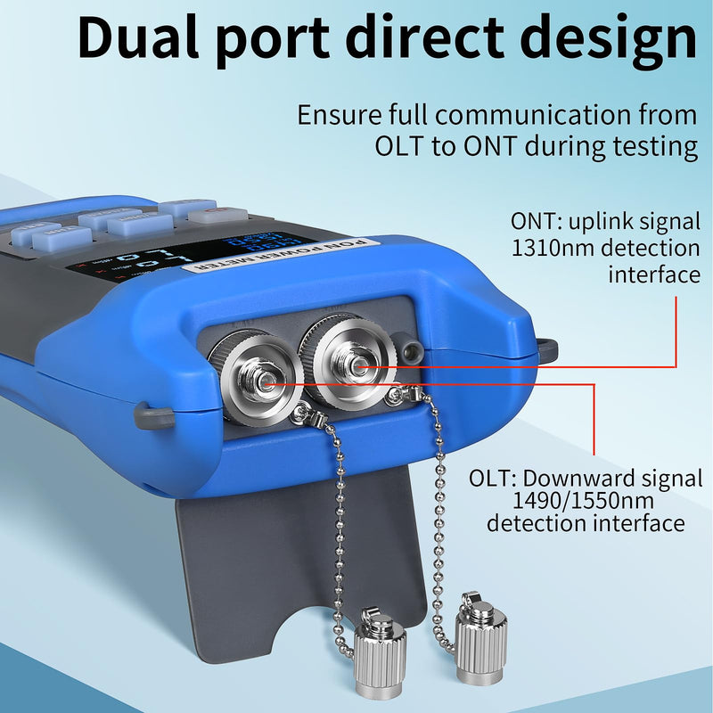 [Australia - AusPower] - Rechargeable Fiber Optic PON Optical Power Meter A-C330U SCUPC FCUPC Interface PON Network Tester 1310nm 1490nm 1550nm Fiber Optic Tester Handheld PON Optical Power Meter Testing Tool 
