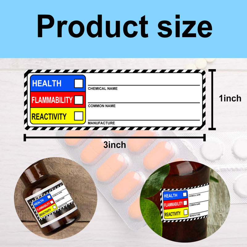 500 Pcs SDS Stickers/MSDS Stickers for Chemical Safety Data - 1 X 3 Inch Chemical Identifying and Labeling Sticker Decals OSHA Identification Labels for Safety & Secondary Containers