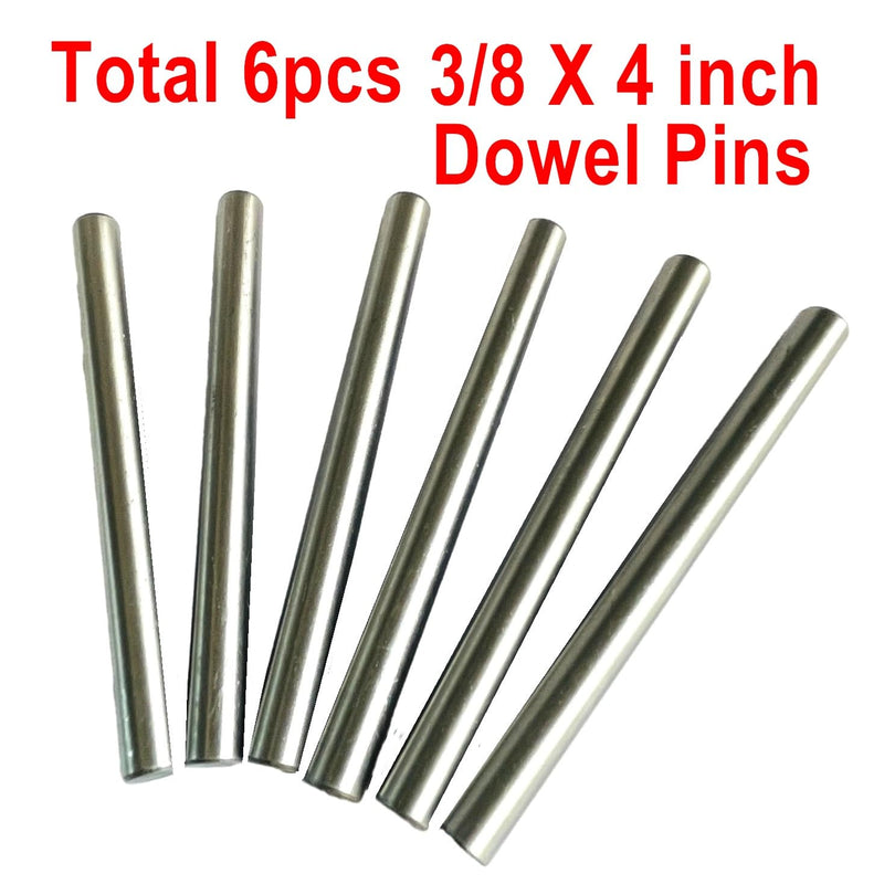 [Australia - AusPower] - 6pcs 3/8 x 4 Dowel Pins,3/8 inch x 4 inch Metal Dowel pins Shelf Pegs 3/8,Support Shelves,Bearings Alloy Steel Wood Bunk Bed peg 3/8 x 4 Inch 