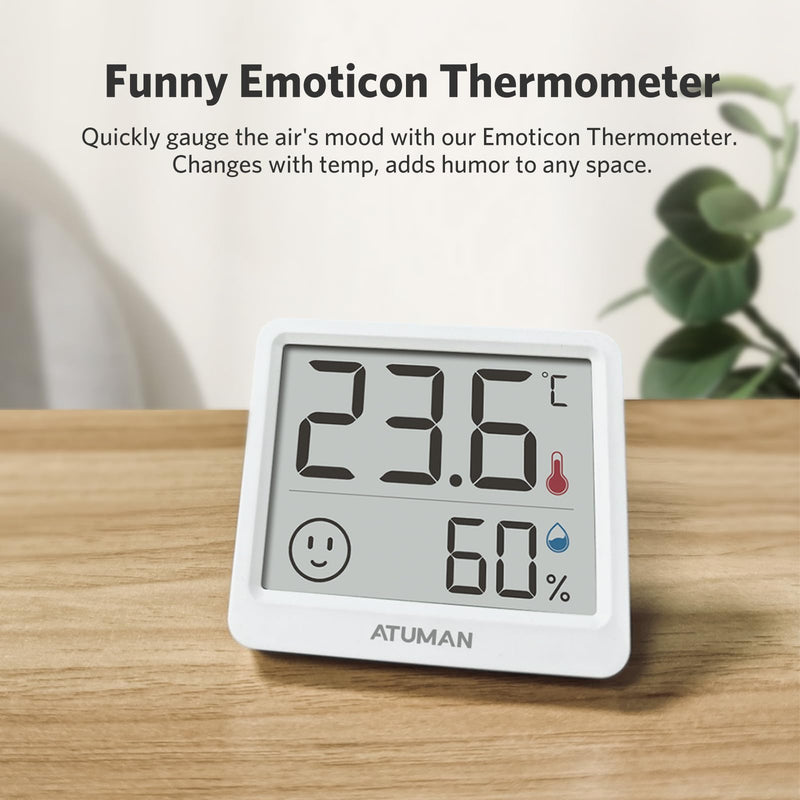 ATuMan Mini Digital Hygrometer Indoor Thermometer with Temperature and Humidity Monitor for Bedroom, Reptile Tank, Guitar Case, Greenhouse and Cellar Closet, Fahrenheit or Degree Celsius TH mini