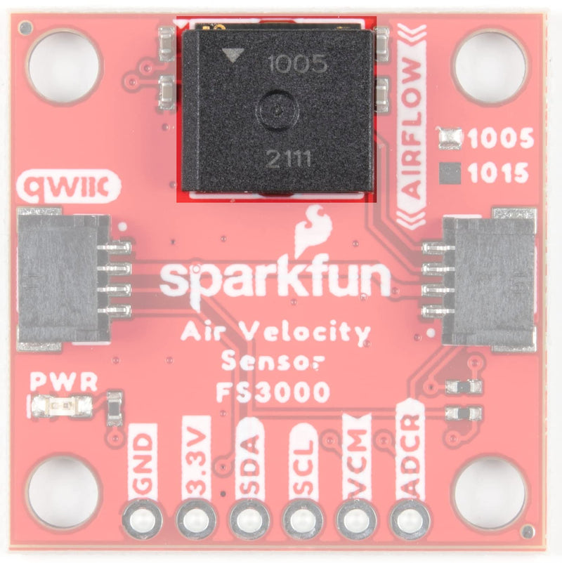 [Australia - AusPower] - SparkFun Air Velocity Sensor Breakout-FS3000-1005 (Qwiic)-Plug & Play Board with Qwiic Connect-Module Range of 0-7.2m/s (0-16.2mph)-MEMS Thermopile-Based Sensor Digital Output 12-bit Resolution 