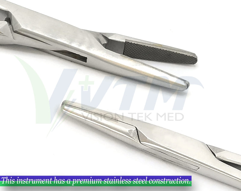 [Australia - AusPower] - 10 Inch TC Mayo Hegar Needle Holder Driver with Tungsten Carbide Inserts and Gold Rings Premium Grade Instrument 
