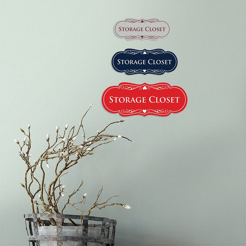 Signs ByLITA Designer Storage Closet Sign (Black Gold) - Large 2 Pack Large (3.5" x 9") 2 Pack Black Gold