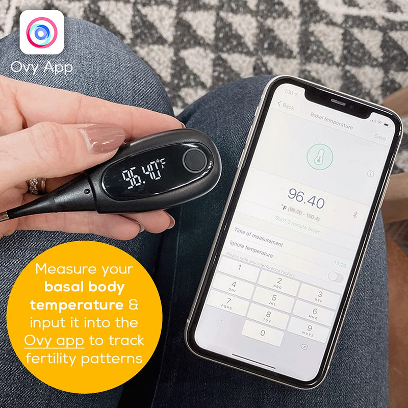 [Australia - AusPower] - Beurer Ovulation Tracking Basal Body Thermometer for Natural Family Planning, Basal Thermometer for Ovulation with App and Bluetooth, OT30 