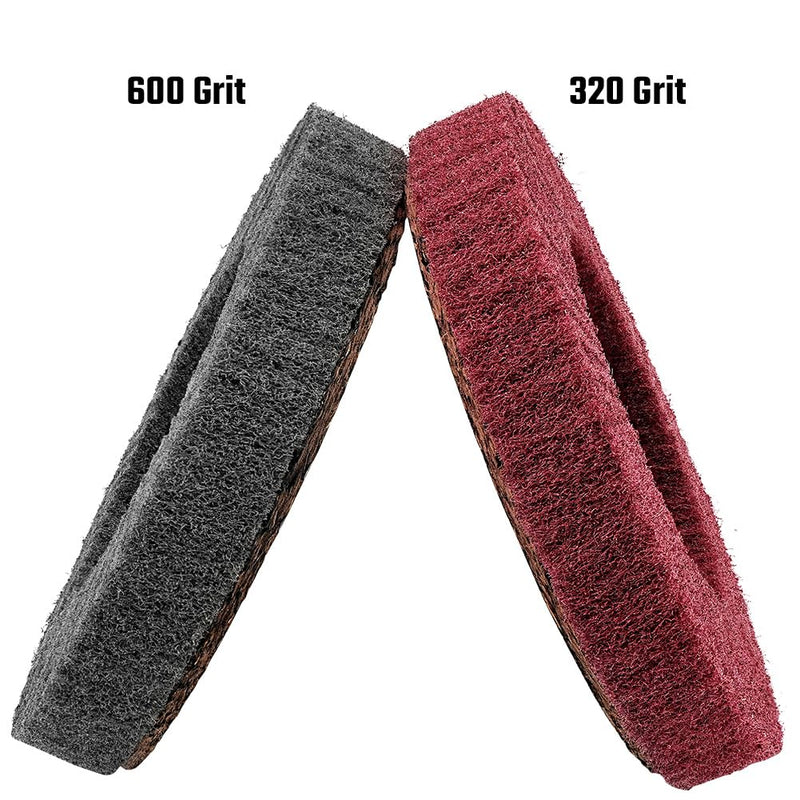 [Australia - AusPower] - 10Pcs 320 & 600 Grit Scour Flap Disc 4 1/2 Inch Angle Grinder Attachment for Metal & Wood Scouring Pad Polishing Sanding Disc Paint Rust Remover Wheel Mixed Pack - 320/600 Grit - 10Pcs 