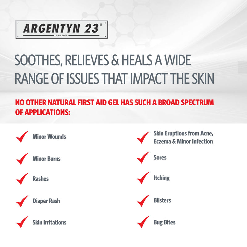 [Australia - AusPower] - Argentyn 23 Professional Silver First Aid Gel – Topical Healing Homeopathic Medicine - 2oz Pump 2 Fl Oz (Pack of 1) 