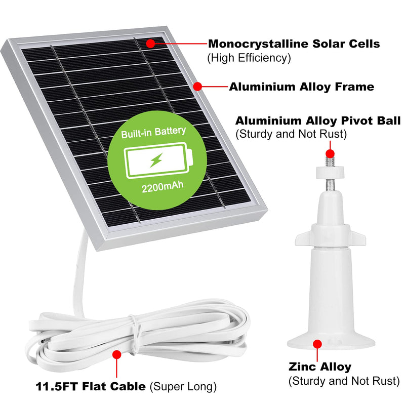 [Australia - AusPower] - Solar Panel Compatible with SimpliSafe Outdoor Security Camera,Power Your SimpliSafe Outdoor Camera continuously, AL Alloy Frame Durable and Sturdy - Silver 