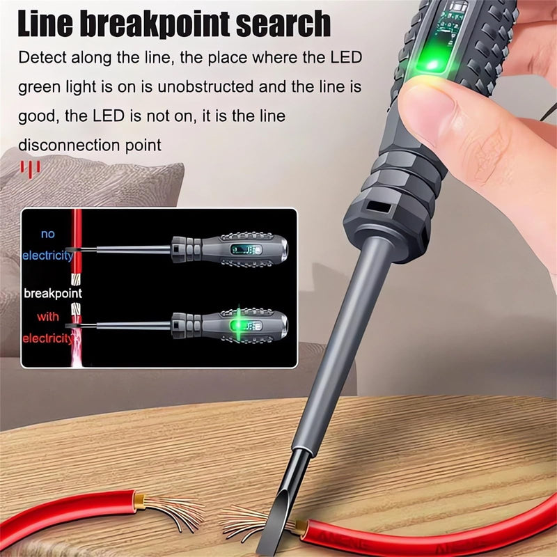[Australia - AusPower] - 2-in-1 High Torque Strong Magnetic Flathead Phillips Screwdriver Electricity Detector Electric Non-Contact Voltage Tester Pen Electrical Current Power Circuit Live Wire Electrician Tester (F+P) F+P 
