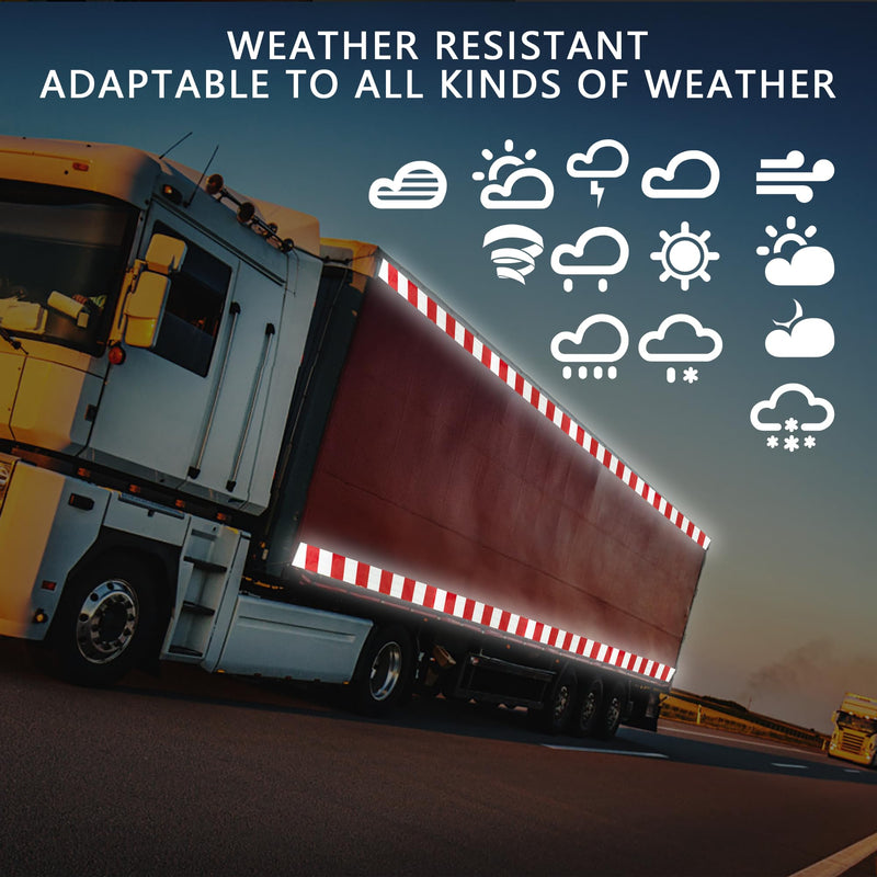 [Australia - AusPower] - 2 Inch X 30 FT Reflective Tape Outdoor Waterproof Red & White Reflective Tape Strong Adhesive Caution Hazard Warning Tape Reflector Conspicuity Tape for Trailer Sign 2IN x 30FT 