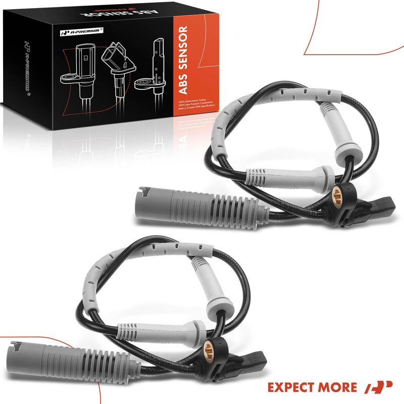 A-Premium 2PC Set Front ABS Wheel Speed Sensor Compatible with BMW 328i 335i 325i 128i 135i E82 E88 E90 E91 E92 E93 RWD 3.0L - Front Driver and Passenger Side, Replace# 34526760424, 34526785020 Pack of 2