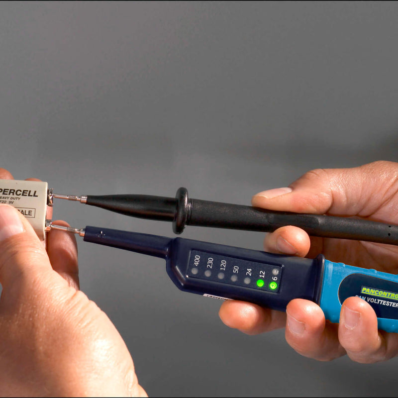 [Australia - AusPower] - Pancontrol PAN Volttester 400, 2-Pin Voltage Tester with LED Display, 6-400 V AC/DC, CAT III 400 V 
