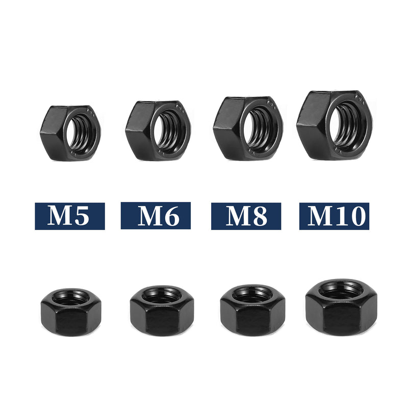 [Australia - AusPower] - M5 x 0.8mm Hex Nuts 50Pcs 304 Stainless Steel 18-8, Full Thread, Hex Drive, Black Oxide by SG TZH M5 50 