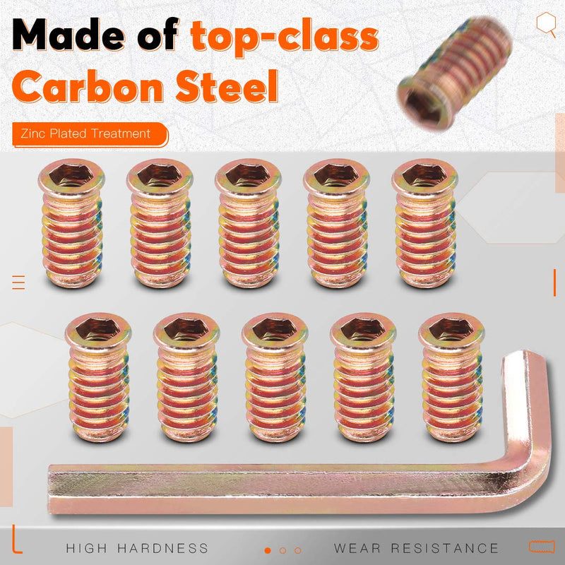 [Australia - AusPower] - 50 pcs 5/16"-18× 25mm Threaded Inserts Nuts Zinc Plated Carbon Steel Hex Socket Drive Furniture Flanged Screw-in Nut for Wood Furniture 
