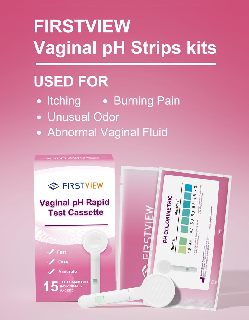 [Australia - AusPower] - Vaginal pH Test Strips, Feminine Health Vaginal pH Test Strips Kits for Bacterial Vaginitis, Trichomonas Vaginitis, pH Balance for Women (15pcs) 