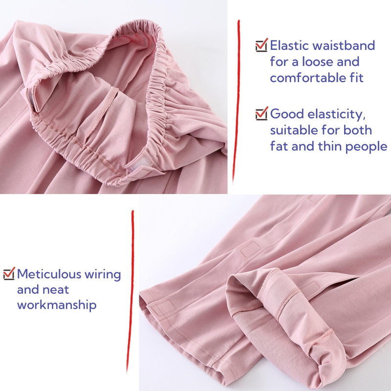 [Australia - AusPower] - Long-Sleeved Pajamas,Tear Away Bedridden Clothes,Suitable for Postoperative Care,Pink XX-Large Pink 