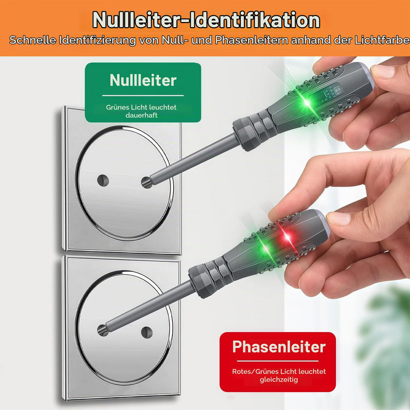 Phase Tester Screwdriver Voltage Tester Screwdriver Pack of 8 | 2-in-1 power tester with strong torque and magnet, chamfer tester, power screwdriver, for detecting DC circuits