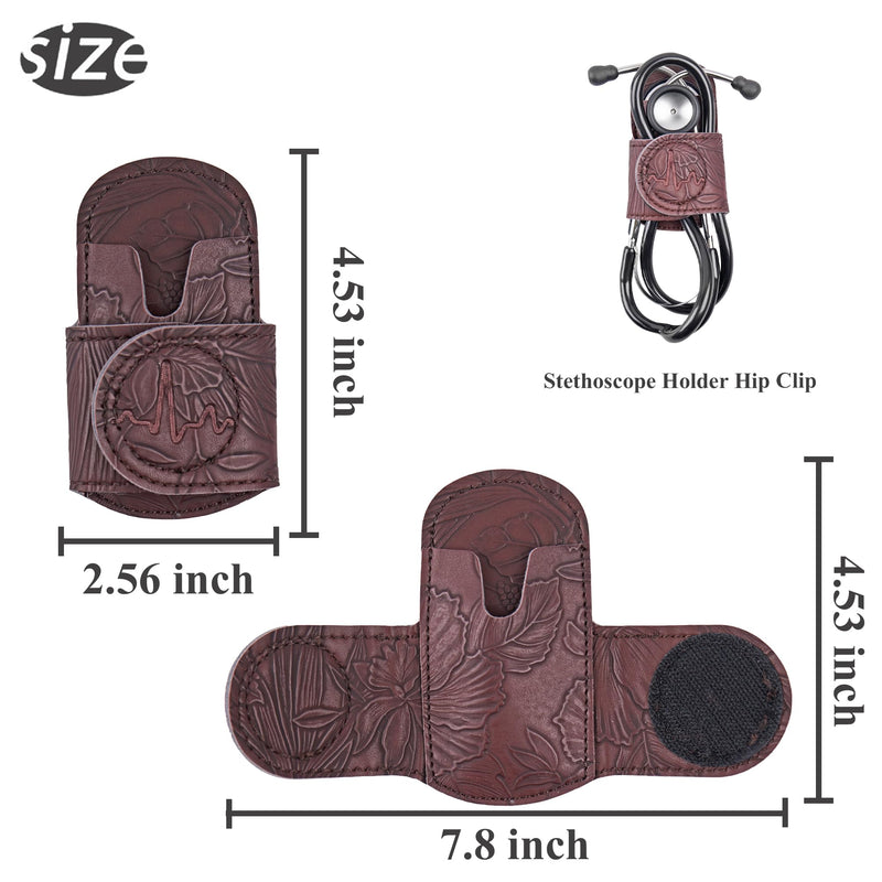 [Australia - AusPower] - Mtzmy PU Leather Stethoscope Holder with Clip for All Models: Littmann, ADC, MDF, Adscope, Stethoscope Holder Holder, Perfect for Doctors, Nurses, EMT (1-Brown) 1 pc. 1-brown 