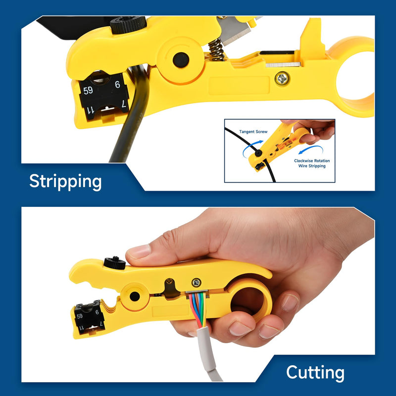 [Australia - AusPower] - Pro 3000 Tone Generator and Probe Kit, Tone Generator Wire Tracer, Handheld Telephone Line Finder with SmartTone Technology, Including a Cable Stripper, for Flat or Round Cat5 Cat6 Wire 