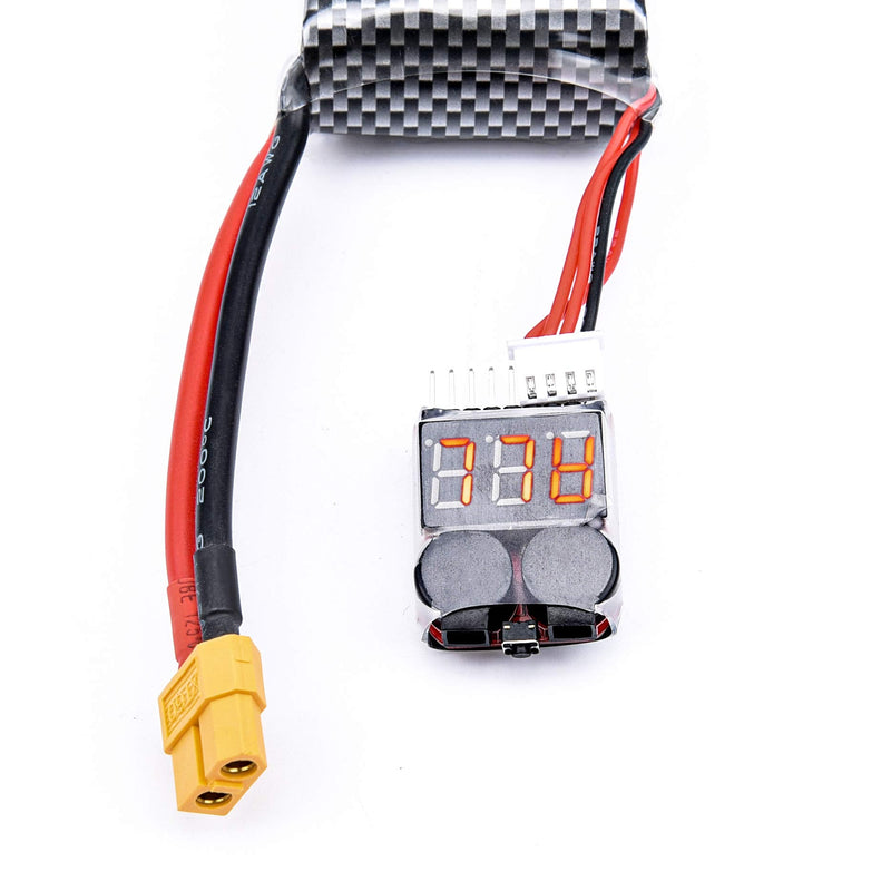 [Australia - AusPower] - Readytosky Lipo Battery Checker RC Battery Low Voltage Buzzer Alarm Voltage Tester Monitor for 1-8S Lipo Life LiMn Li-ion Battery(4PCS) 