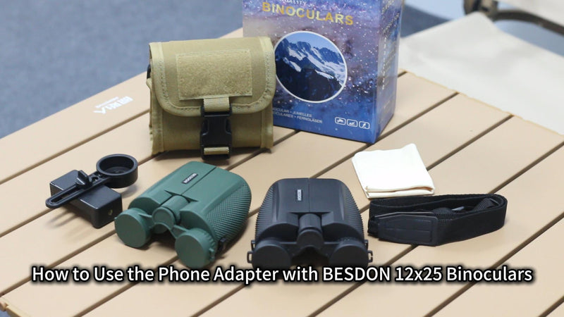 12x25 Compact Binoculars for Adults and Kids - Small Pocket Binoculars with 600D MOLLE Pouch - Phone Adapter and Wide Strap for Cruise Travel Hiking Bird Watching Concerts Outdoor Gift Tactical Black