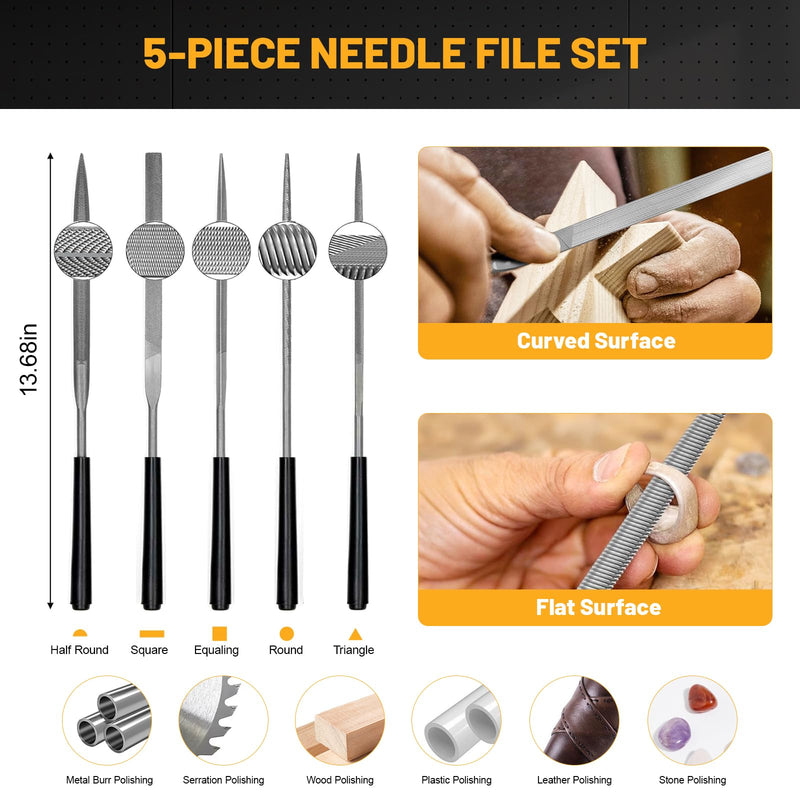 63 Pcs 3D Printer Tools, 3D Printing Tool Kit Including Deburring Tool, Nozzle Cleaning Tools, Metal Files, Brushes, Hand Drill, Wire Cutter, Tweezers for 3D Print Removing, Cleaning