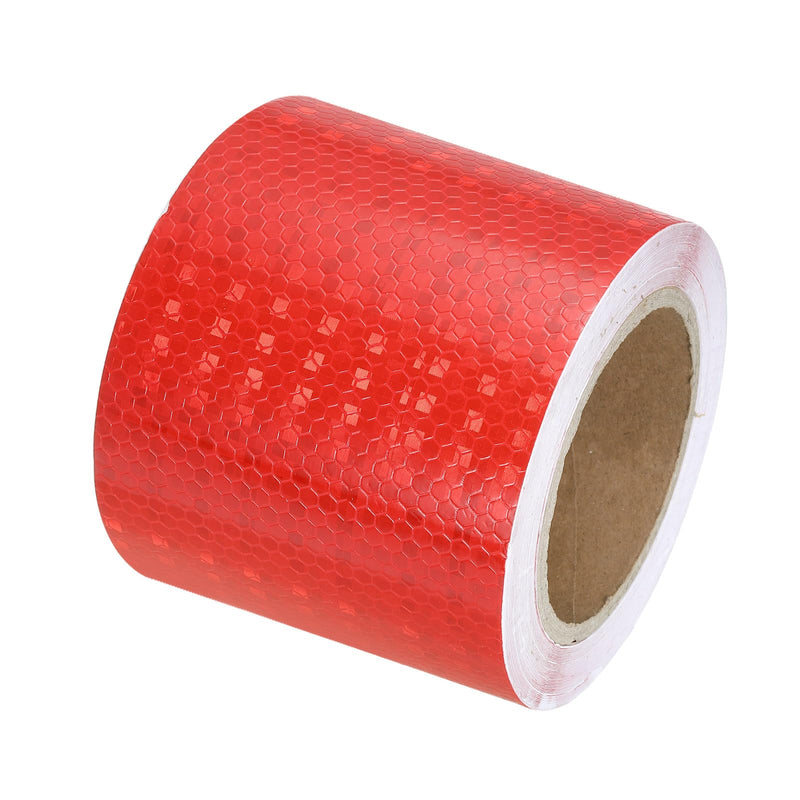PATIKIL Reflective Tape, 4 Inch x 50 FT Waterproof Adhesive High Visibility Warning Safety Tape External Accessories Conspicuous for Cars Trucks, Red 4IN x 50FT