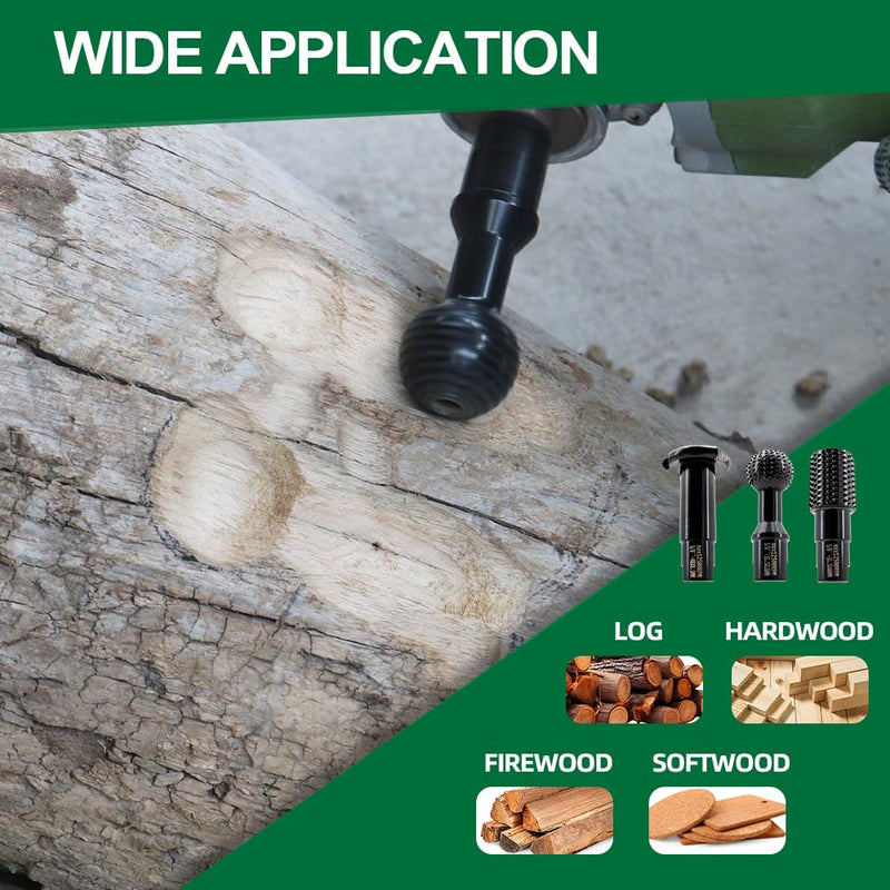 3 PCS Ball Gouge Angle Grinder Attachments - KURSTOL Sphere Rotary Burr with 5/8-11 Threads for 4 1/2 and 5 Inch Angle Grinder, Power Carving Tools for Wood Carving Grinding Hollowing Slotting 31.5 mm