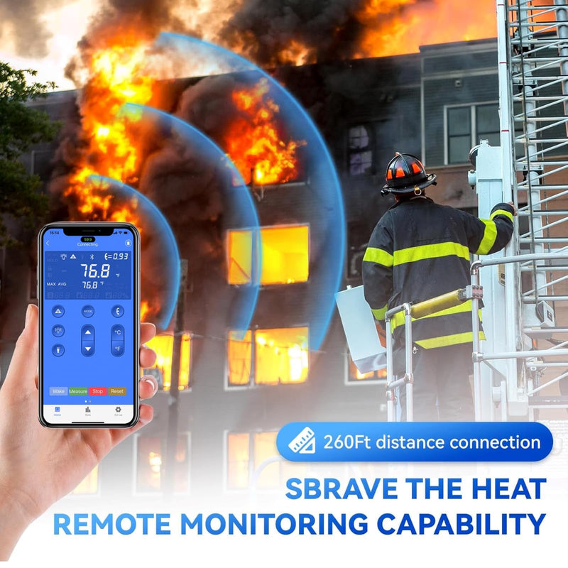 [Australia - AusPower] - Infrared Thermometer with Bluetooth, High Temp Thermometer Pyrometer IR Temperature Gun -58℉- 2732℉ (-50℃ to 1500℃),30:1 Distance Spot Ratio, Dual Laser and Flashlight（NOT for Human） XF-1500APP 