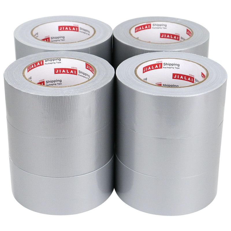 JIALAI HOME Duct Tape Heavy Duty Silver - 12 Roll Multi Pack - 30 Yards x 2 Inch - Strong, Flexible, Waterproof and Tear by Hand - for Home Use, Do-It-Yourself Projects and Repairs