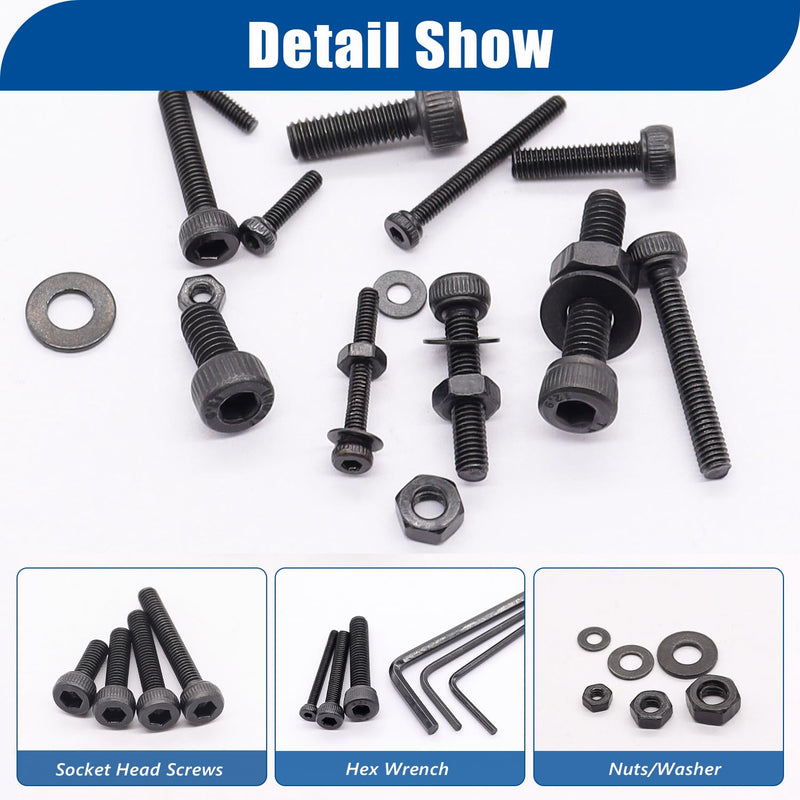 [Australia - AusPower] - Taiss 930PCS Metric Screws M2 M3 M4 x 8/12/16/20mm and Nut/Washer/Wrenches +620PCS M3 Metric Screws Assortment M3 x 6/8/10/12/16/20mm+380PCS M4 Metric Screws Assortment M4 x 6/8/12/16/20/30mm 