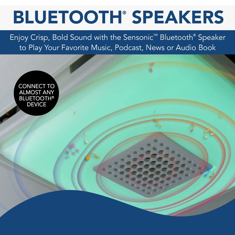 Broan-NuTone FG800RGBS Genuine Replacement Cover (Bath Fan Not Included) with ChromaComfort LED Light and Sensonic Bluetooth Speaker, Fits Select Bathroom Fan Models Bluetooth LED Cover/Grille