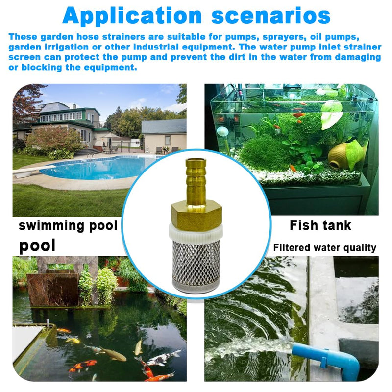 [Australia - AusPower] - Stainless Steel Filter Copper Tube Joint 10mm Diameter Hose Connection, Garden, Swimming Pool, Fish Tank Hose Filter, Suction Strainers Used to Remove Debris and Reduce Solid Entry(10mm) Diameter 10MM 