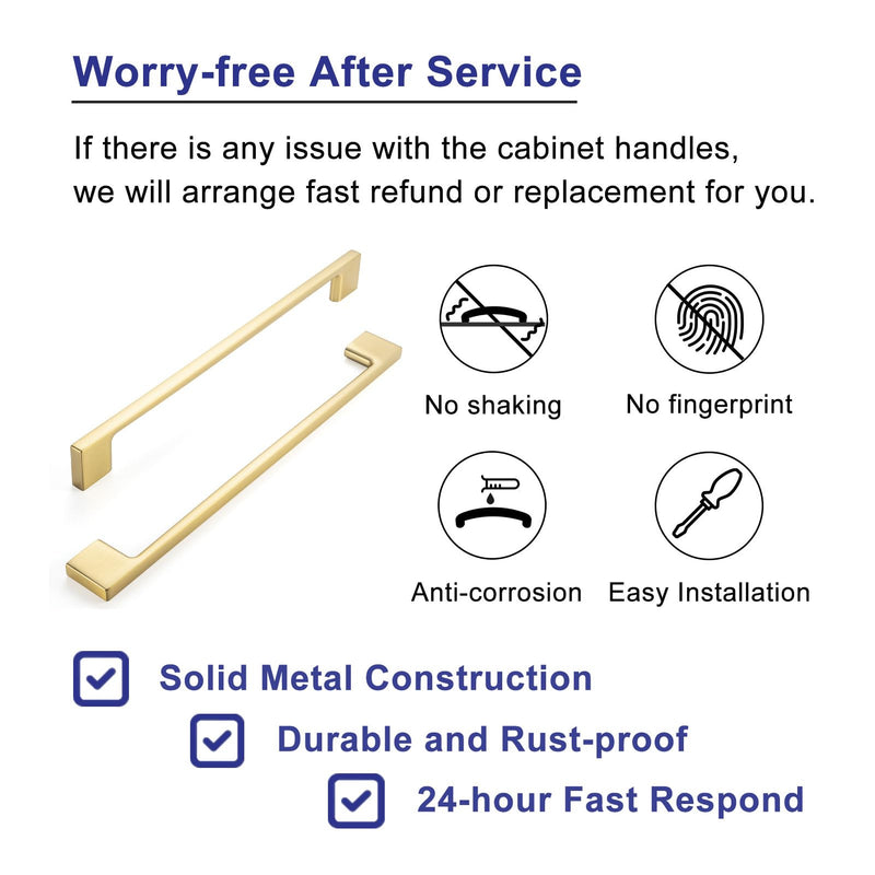 5 Pack 7-1/2 Inch Hole Centers, Brushed Gold Cabinet Pulls Gold Cabinet Handles Gold Kitchen Hardware for Cabinets ZP2205 Drawer Bedroom Dresser Bathroom Vanity Cupboard Closet 7-1/2" Hole Centers-5Pcs Modern