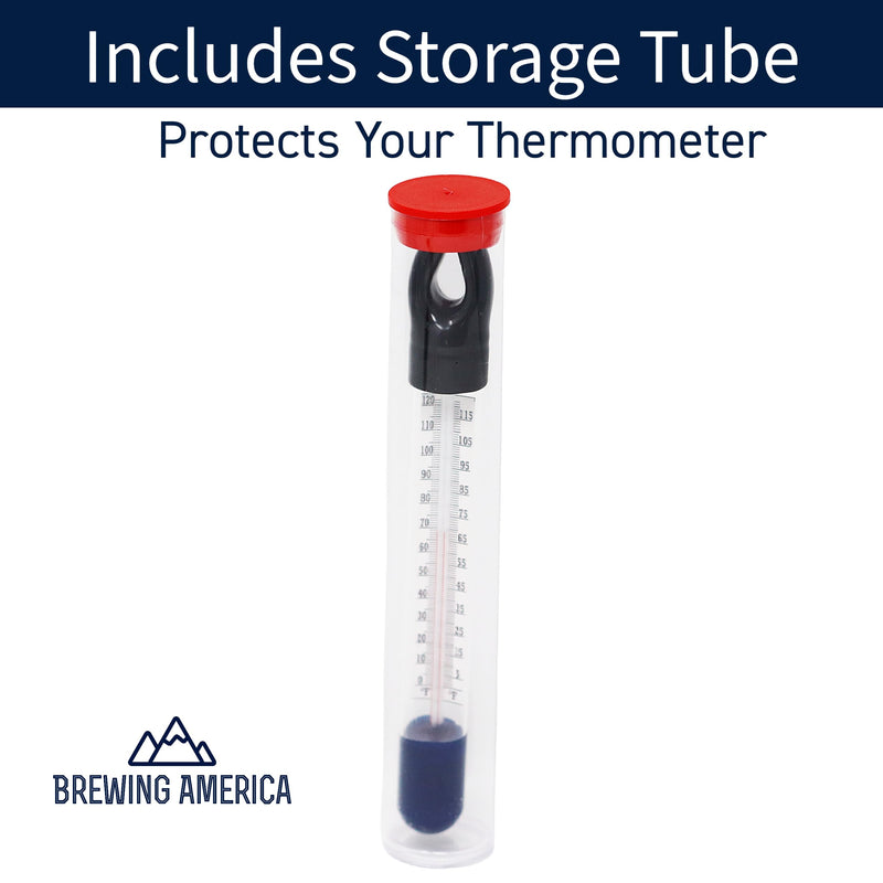 [Australia - AusPower] - Brewing America Glass Floating Thermometer Homebrew Beer Winemaking 0-122F USA-Made 