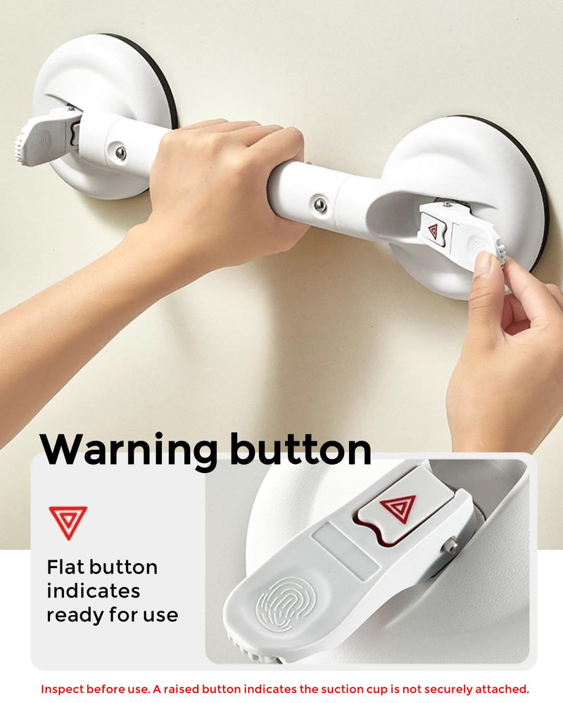 Heavy Duty Grab Bars for Bathtubs and Showers, 300-pound Weight Capacity, 17in Suction Shower Grab Bars for Seniors, No Drilling Waterproof(White) White